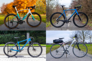 How to choose a bike? Different types of bikes in front of a bicycle store