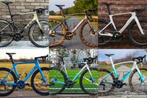 Some of the best Chinese road bike frames (ICAN Flyee, Winspace T1600, QuickPro ER:One, YOELEO R12, SEKA Spear, and Winspace Agile).