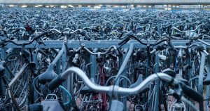 Bicycle statistics: Hundreds of parked bicycles