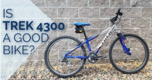 Trek 4300 review: Is it a good bike? Trek 4300 in front of a wall