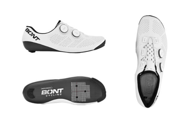Bont Riot 24 shoe (top side, and bottom view) on a white background.