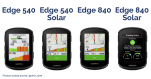 Garmin Edge 540, Edge 540 Solar, Edge 840, and Edge 840 Solar.