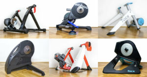 Best Bike Trainers (Illustrative preview picture): Sportneer bike trainer stand, Wahoo KICKR, Tacx Flow, Saris H3, Elite Novo Force, Tacx NEO 2T