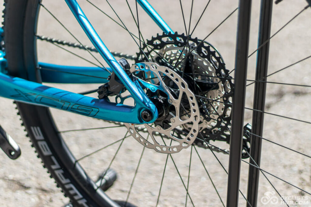 Mountain bike rear disc brake.