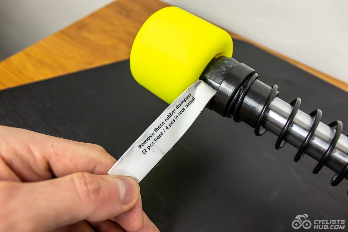 Gymrail Momentum X1 damper notice to remove them.