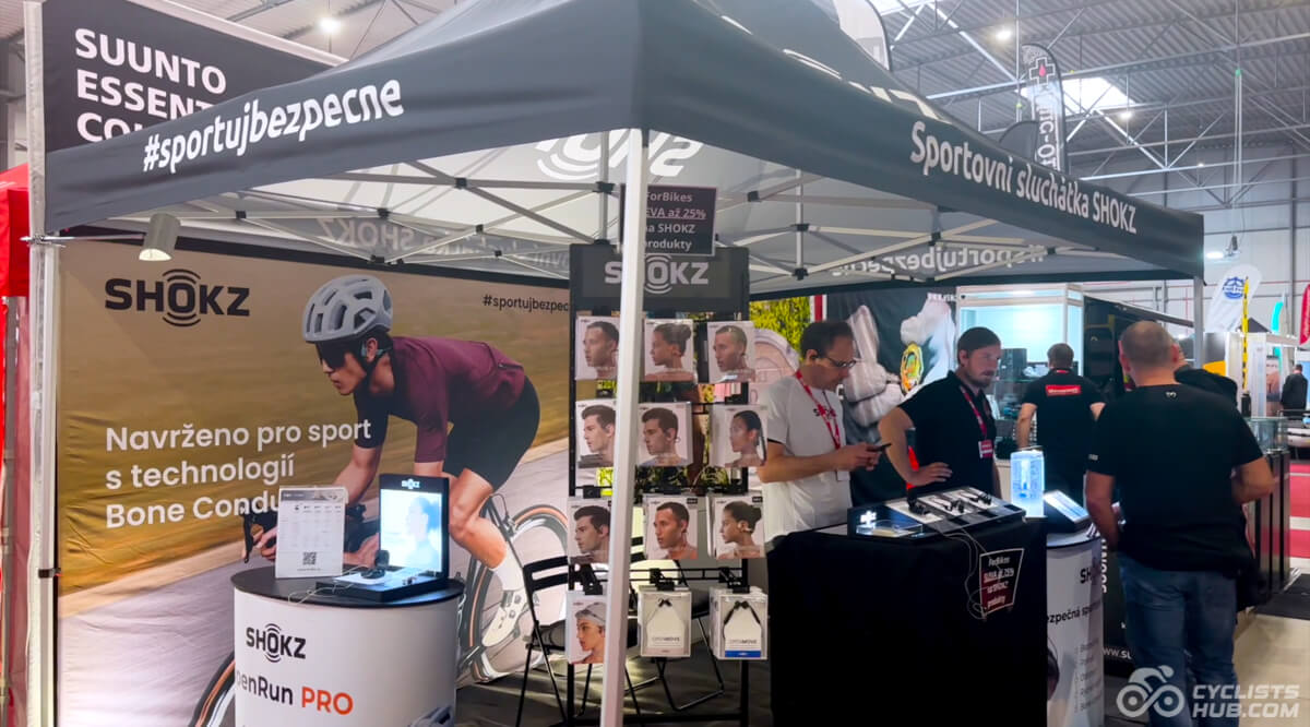 Shokz booth at For Bikes 2024.