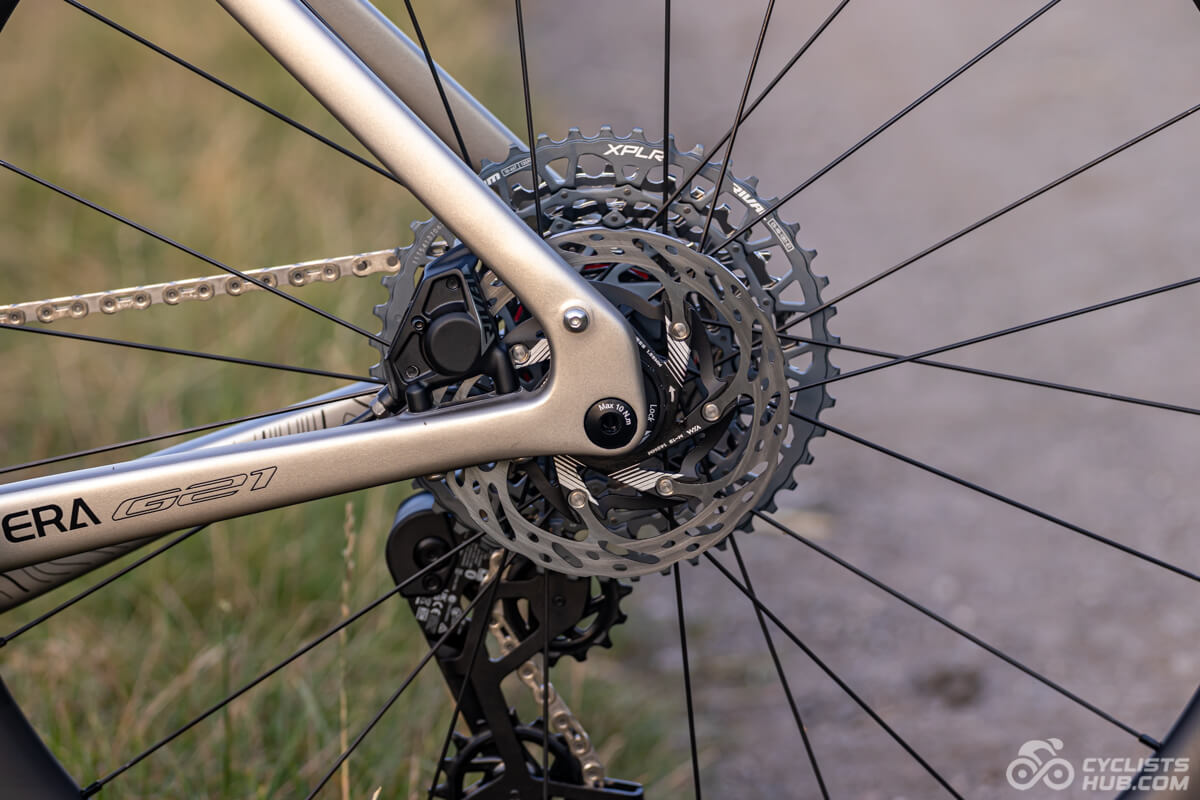 YOELEO G21 Altera rear disc brake detail.