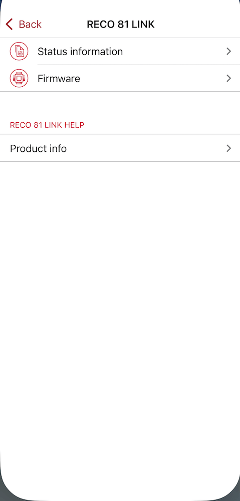 Sigma Ride App - radar settings.