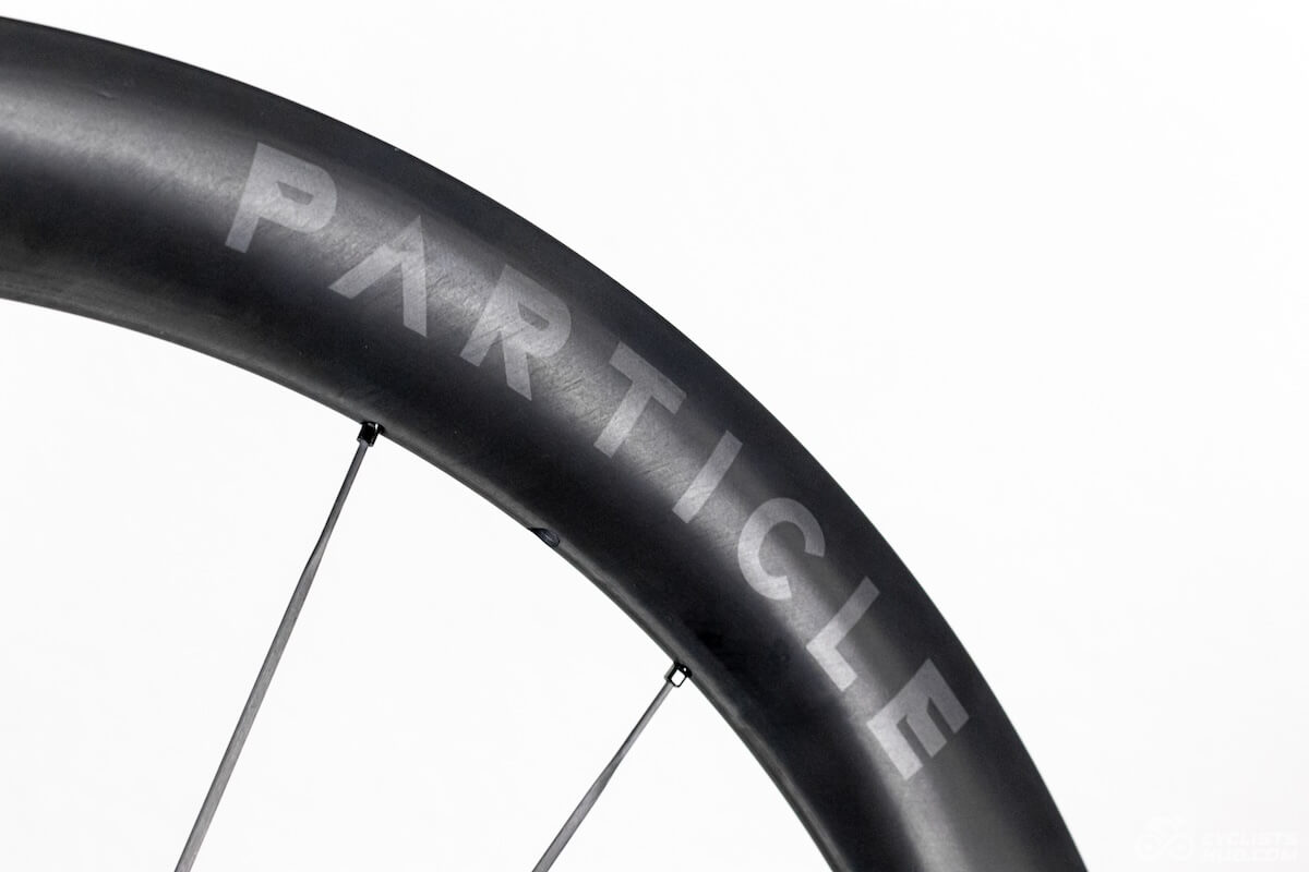 Particle logo detail.