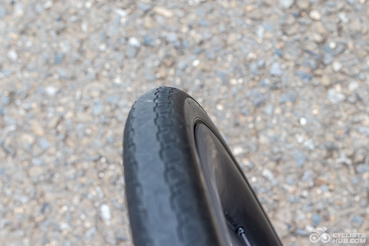 Particle GCX45 and Tufo Comtura 4TR 28mm tire-rim transition.