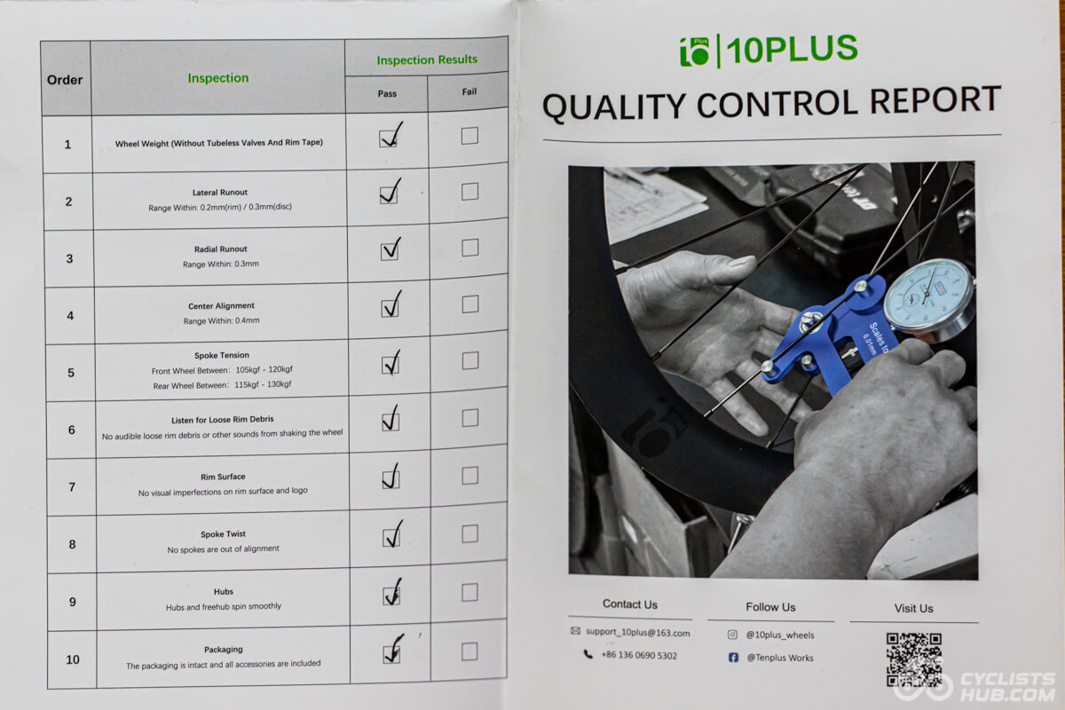 10Plus T-Series 50mm quality control report (2nd part).