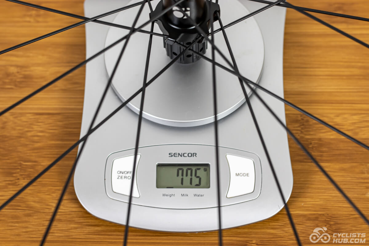 10Plus T-Series 50mm rear wheel weight (775g).