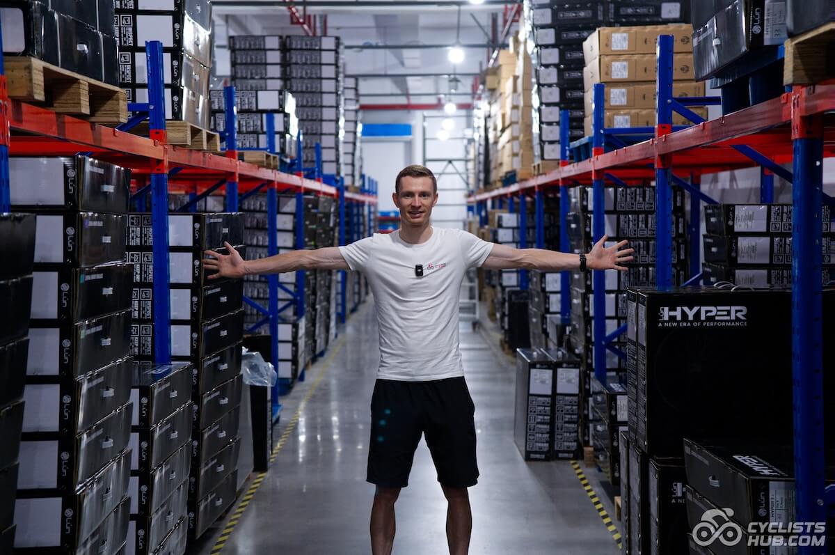 Petr Minařík standing in the Winspace warehouse.