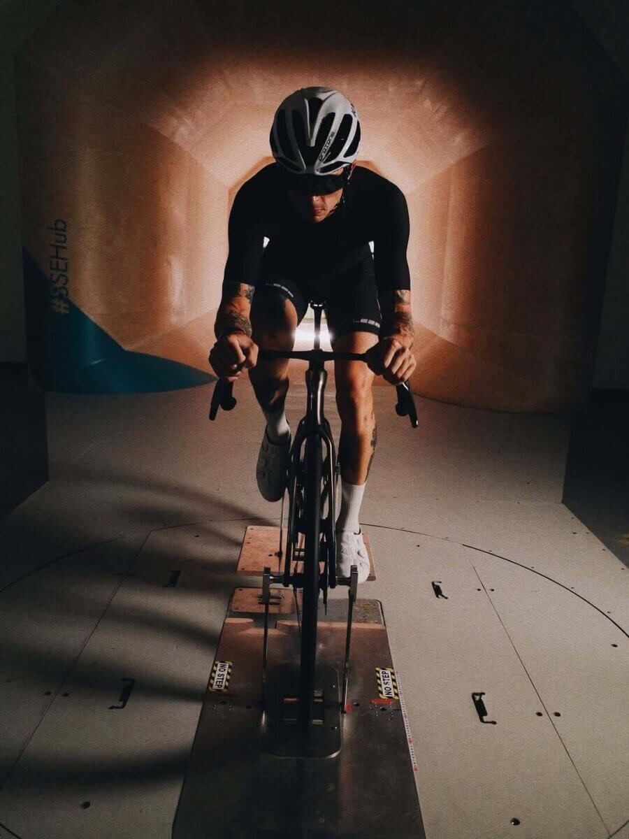 SEKA ExAero in a wind tunnel - front view.